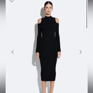 Black cutout shoulders dress